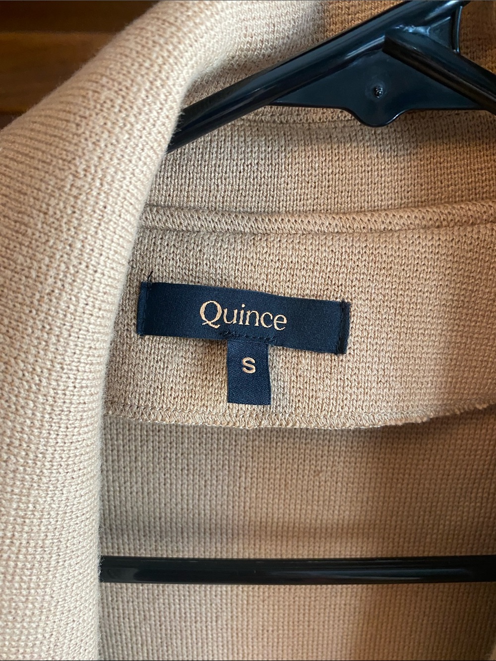 Quince Camel Open-Front Knit Blazer 🧶 - Picture 2 of 6